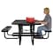 Vestil Square Picnic Table, Black, Expandable Metal, 80.5 in L PT-MX-ST-46-BK - alternate 6